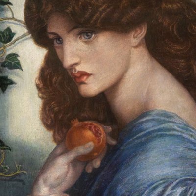 Proserpine (detail; 1878), Dante Gabriel Rossetti. Agnews (price on application)