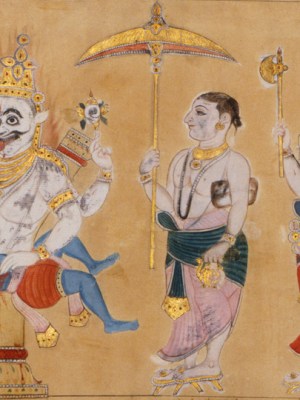 Detail of a scroll drawing showing the ten avatars of Vishnu, c. 1771–79, Andhra Pradesh, India. © Victoria and Albert Museum