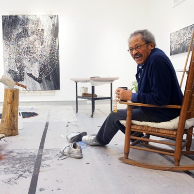 Jack Whitten photographed in his studio in 2015.