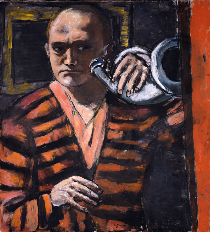Self-Portrait with Horn (1938), Max Beckmann. © 2018 Artists Rights Society (ARS), New York / VG Bild-Kunst, Bonn