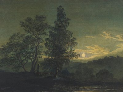 Moonlit Landscape (detail; before 1808), Caspar David Friedrich. Thaw Collection, Morgan Library & Museum, New York