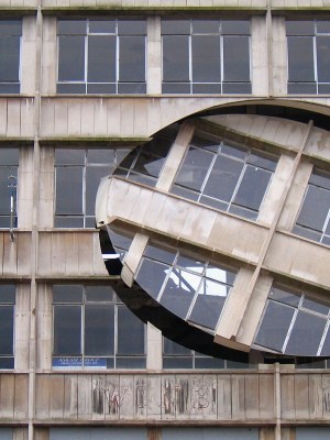 Turning The Place Over (2007), Richard Wilson. The work was built into the condemned Cross Keys House in Moorfields as part of the Capital of Culture for 2008, in June 2007 in Liverpool, England.