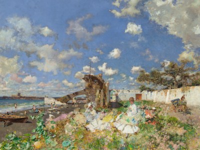 Beach at Portici (detail; 1874), Mariano Fortuny y Marsal. Meadows Museum, SMU, Dallas