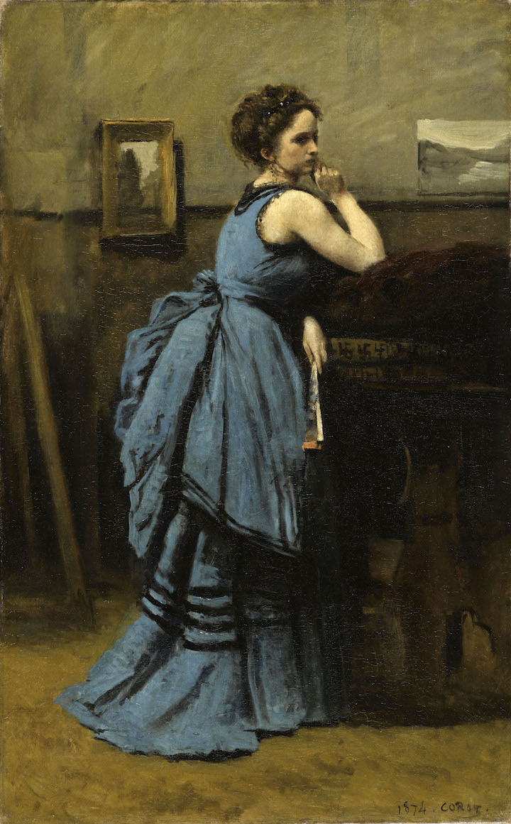 La Dame en bleu (1874), Jean-Baptiste Camille Corot. Photo © RMN-Grand Palais (musée du Louvre) / Stéphane Maréchalle