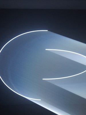 Meeting You Halfway II (2009), Anthony McCall. Installation view, Sean Kelly Gallery, New York, 2009.