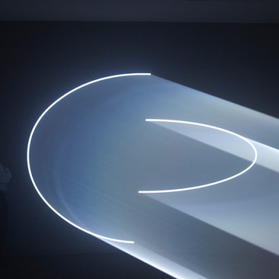 Meeting You Halfway II (2009), Anthony McCall. Installation view, Sean Kelly Gallery, New York, 2009.