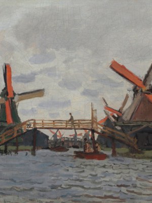 Windmills near Zaandam (1871), Claude Monet.