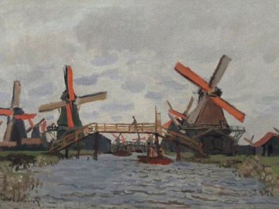 Windmills near Zaandam (1871), Claude Monet.