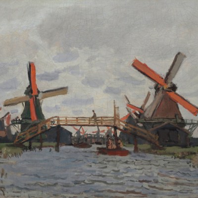 Windmills near Zaandam (1871), Claude Monet.