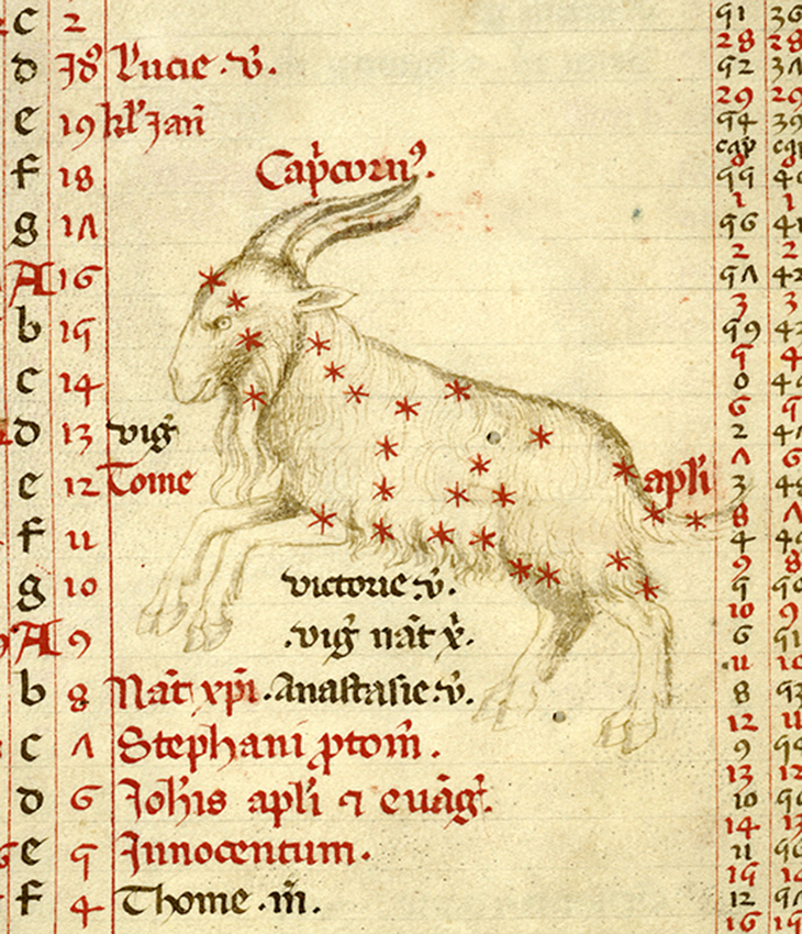 Liturgical calendar for Ravenna, Italy, Milan (1386), illustrated by a follower of Giovannino de' Grassi. The Morgan Library & Museum.