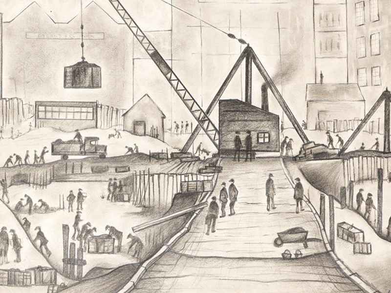 Rebuilding of Rylands, Manchester, L.S. Lowry
