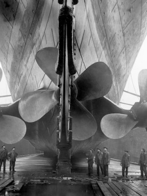 The Titanic in dry dock
