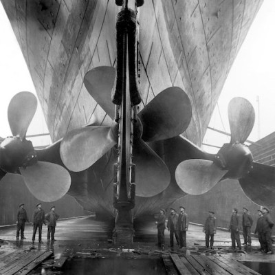 The Titanic in dry dock