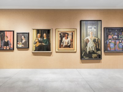 Installation view of ‘Post Zang Tumb Tuum. Art Life Politics: Italia 1918–1943’ at the Fondazione Prada, Milan, 2018.