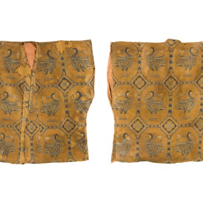 Silk samite shirt with ducks (600–800), Central Asia, Sogdiana