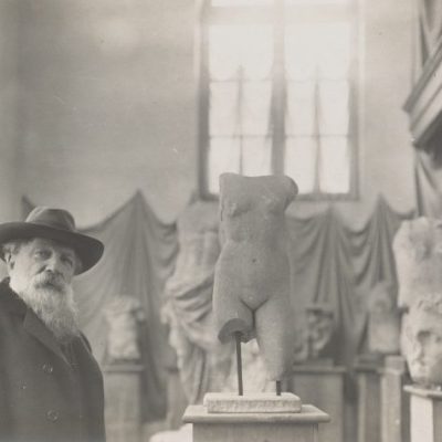 Auguste Rodin photographed in his Museum of Antiquities, c. 1908–12, by Albert Harlingue, courtesy British Museum, London