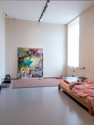 Installation view of ‘Albert Oehlen: Cows by the Water’ at the Palazzo Grassi, Venice, 2018.