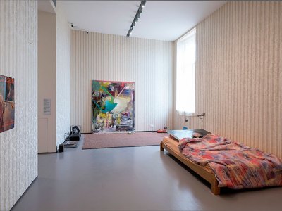 Installation view of ‘Albert Oehlen: Cows by the Water’ at the Palazzo Grassi, Venice, 2018.
