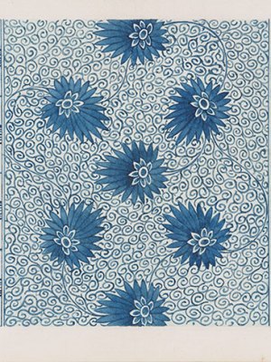 Design by Owen Jones, based on a ceramic dish, an alternative design for Plate 7 in ‘Examples of Chinese Ornament selected from objects in the South Kensington museum and other collections’ (1867)