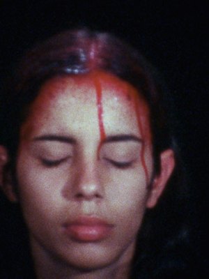 Sweating Blood (1973), Ana Mendieta.