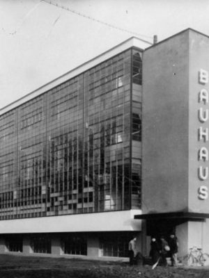 Exterior of the Bauhaus school of applied at Dessau, designed by Walter Gropius in 1926, photo by General Photographic Agency/Getty Images