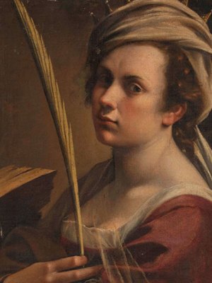 Self Portrait as Saint Catherine of Alexandria (c. 1615–17; detail), Artemisia Gentileschi.