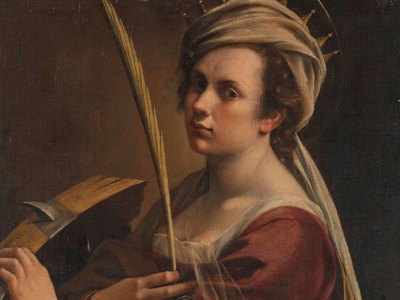 Self Portrait as Saint Catherine of Alexandria (c. 1615–17; detail), Artemisia Gentileschi.