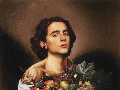 Shiny Tim: Chalamet with a fruit basket