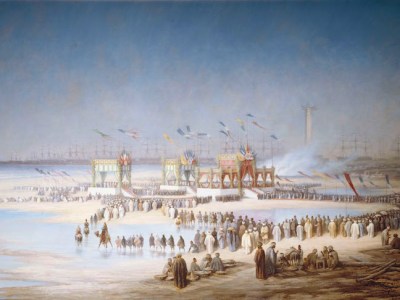 Cérémonie d'inauguration du Canal de Suez à Port-Saïd. (17 November 1869), Edouard Riou.
