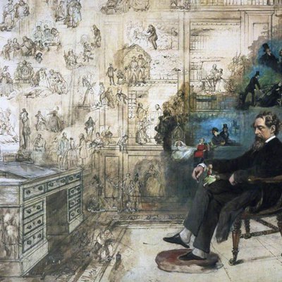 Dickens’s Dream (detail; 1875), Robert William Buss.