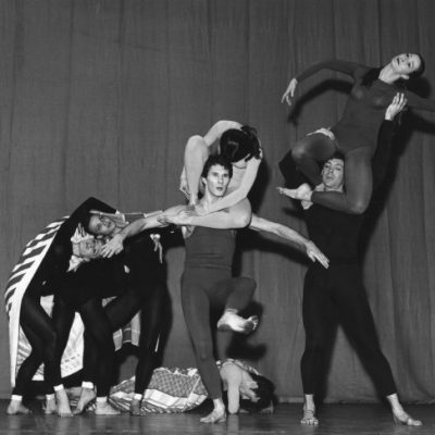 Paul Taylor's dance company rehearsing at the Shaftesbury Theatre in London, November 1964.