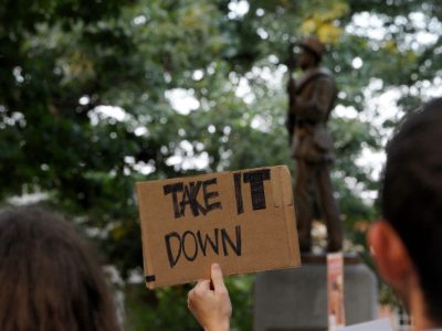 Protests against the statue of ‘Silent Sam’ on the campus of the University of North Carolina at Chapel Hill, August 2017.
