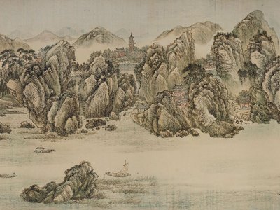 10,000 Miles Along the Yangzi River (detail; 1699), Wang Hui