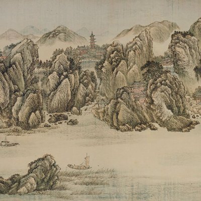10,000 Miles Along the Yangzi River (detail; 1699), Wang Hui