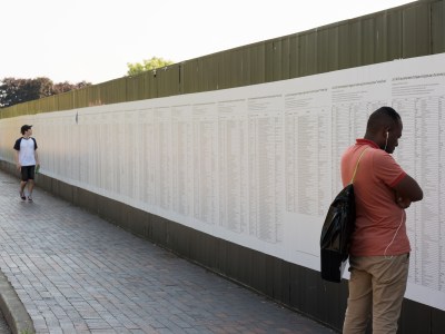 'The List', before its defacement. Credit: Liverpool Biennial/Mark McNulty.