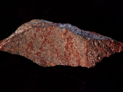 The drawing found in Blombos Cave, South Africa.
