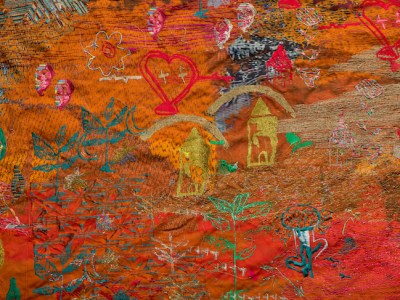 Ground – Thread Bearing Witness (detail) (2018), Alice Kettle.