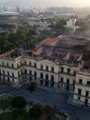 The National Museum of Brazil in Rio de Janeiro, photographed on 3 September 2018, a day after a fire devastated the building.