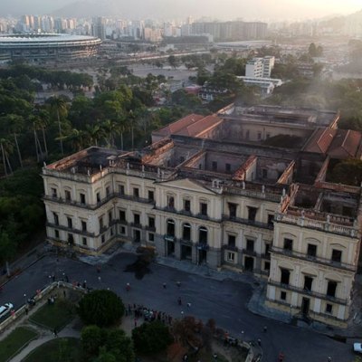 The National Museum of Brazil in Rio de Janeiro, photographed on 3 September 2018, a day after a fire devastated the building.