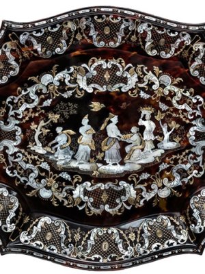 Oval lobed dish with chinoiserie motifs (c. 1735–45), Giuseppe Sarao.