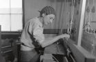 Anni Albers photographed at her weaving studio at Black Mountain College in 1937 by Helen M. Post. Courtesy the Western Regional Archives, State Archives of North Carolina
