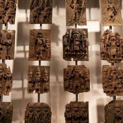 The Benin Bronzes, installed in the British Museum, London.