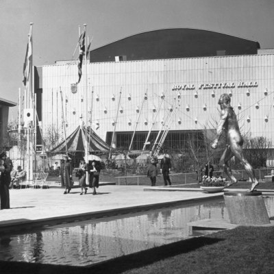 The Royal Festival Hall photographed on 12 May 1951, during the Festival of Britain.