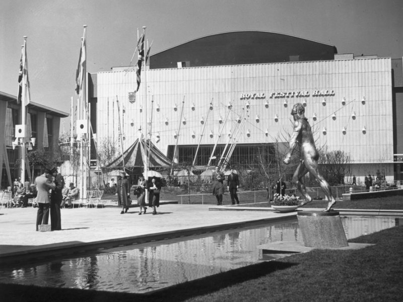The Royal Festival Hall photographed on 12 May 1951, during the Festival of Britain.