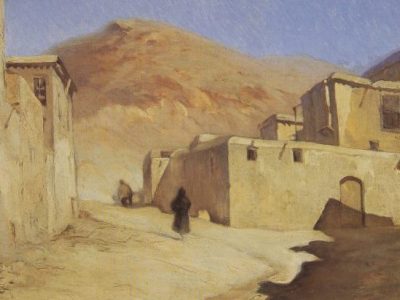 Toward Damascus at the Foot of Mount Qassioun, Muhajreen Quarter, c. 1933, Mustafa Farroukh, Collection Hani Farroukh