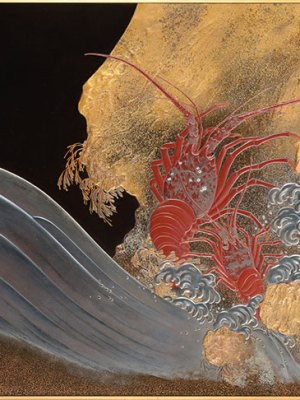 Panel depicting lobsters (1888), signed Shibata Zeshin. Christie’s, £662,500.