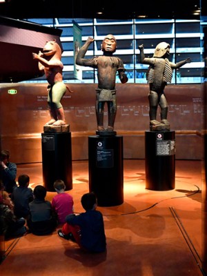 Royal statues from the kingdom of Dahomey (Benin), dating from 1890–92, currently at the Musée du Quai Branly, Paris, photo: Gerald Julien/AFP/Getty Images