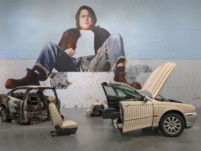 Installation view of ‘Sarah Lucas: Au Naturel’ at the New Museum, New York, 2018.