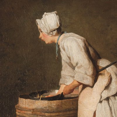 The Scullery Maid (detail; c. 1738), Jean-Siméon Chardin. Hunterian Art Gallery, Glasgow