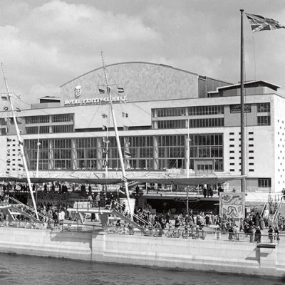 The riverside façade of the Royal Festival Hall, London, designed by London County Council Architects’ Department in 1951 (photo: 1951)